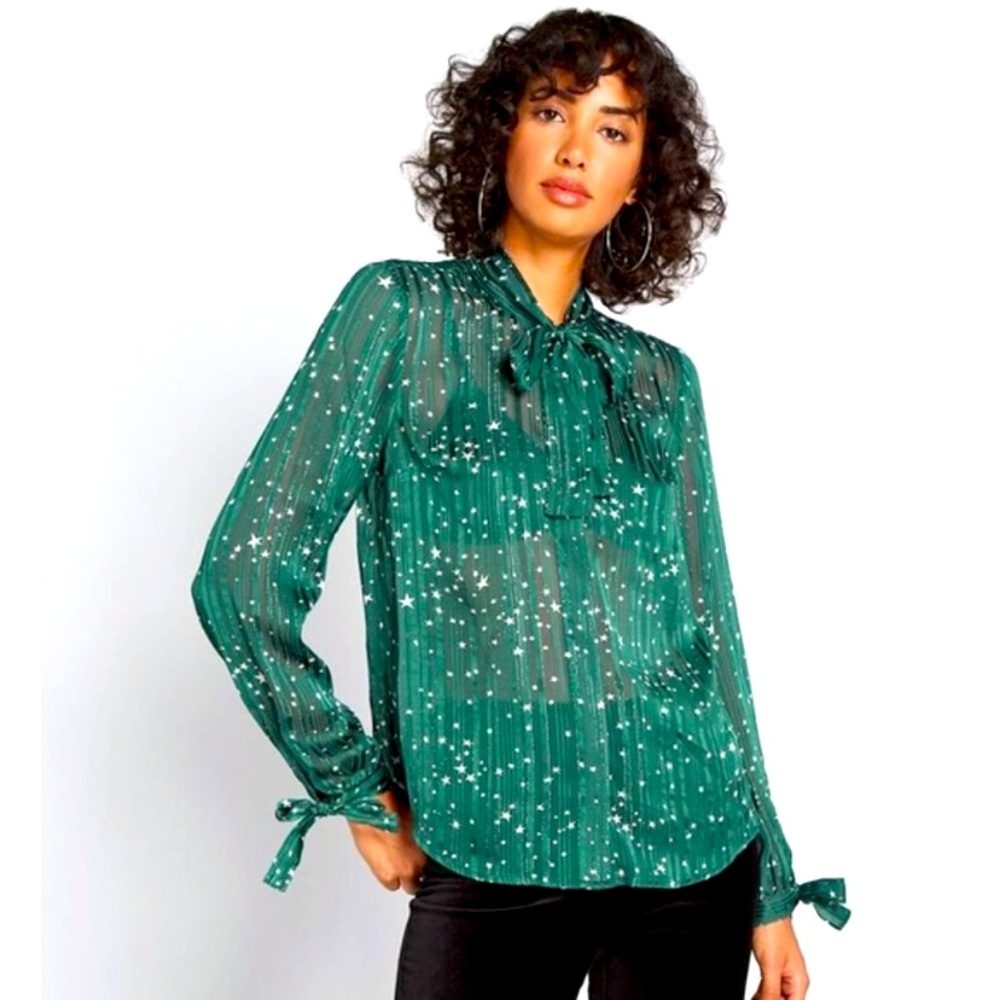 Brand new w/tags Modcloth Green Positive Professionalism Blouse.